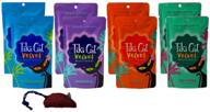 tiki cat velvet mousse grain free cat food 4 flavor variety 8 pouch bundle with catnip toy - chicken wild salmon, chicken egg, chicken, tuna chicken (2.8 ounces) logo