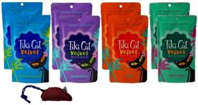 img 4 attached to Tiki Cat Velvet Mousse Grain Free Cat Food 4 Flavor Variety 8 Pouch Bundle with Catnip Toy - Chicken Wild Salmon, Chicken Egg, Chicken, Tuna Chicken (2.8 Ounces)