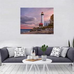 img 3 attached to 🏖️ Seaside Lighthouse Paint by Number Kit - 16 x 20 inch DIY Oil Painting Set for Kids, Students, and Adult Beginners - Complete with Brushes and Acrylic Pigment