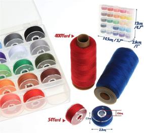 img 2 attached to 🧵 ilauke 50Pcs Bobbins Sewing Threads Kit: 400 Yards Thread Spools, Prewound Bobbins with Case for Brother Singer Janome Machine - 25 Vibrant Colors
