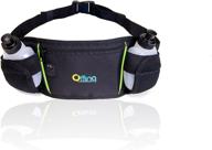 🏃 waterproof hydration running belt - unisex waist pack with water bottles, zippered compartment, adjustable strap for keys, cards, iphone 6 & other smartphones (black) логотип