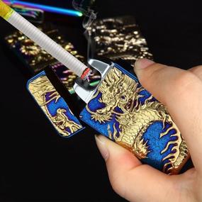 img 2 attached to Kivors USB Rechargeable Chinese Dragon Loong Lighter: Windproof Flameless Electronic Plasma Pulse Double Arc Lighter