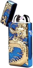 img 3 attached to Kivors USB Rechargeable Chinese Dragon Loong Lighter: Windproof Flameless Electronic Plasma Pulse Double Arc Lighter