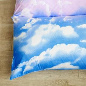 img 2 attached to 🌈 Mengersi Rainbow Kids Floor Pillow Case: Cloud Sky Bed Cover for Girls, Toddler Floor Pillow Cover (Requires 5 Pillows, Cover Only) in Pink and SkyBlue