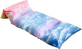 img 3 attached to 🌈 Mengersi Rainbow Kids Floor Pillow Case: Cloud Sky Bed Cover for Girls, Toddler Floor Pillow Cover (Requires 5 Pillows, Cover Only) in Pink and SkyBlue