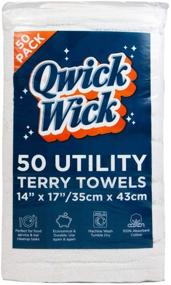 img 4 attached to 🧺 Arkwright LLC 50-Pack of White Terry Bar Mop Towels (14 x 17 in.), Cotton Cleaning Rags Ideal for Kitchen Countertops, Tabletops, and Spill Cleanup