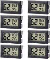 🌡️ 8 pack autidefy mini digital temperature humidity meters - lcd display fahrenheit (℉) indoor thermometer hygrometer gauge logo