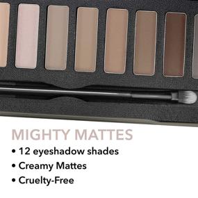 img 1 attached to 💄 W7 Mighty Mattes Eyeshadow Palette - 12 Highly Pigmented Shades in Creamy, Long-lasting Formula - Includes Natural Nudes, Grays & Smokey Browns - Suitable for Eye Makeup, Transition, Base Shades - Cruelty-free