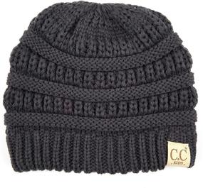 img 2 attached to 🧢 C C Hatsandscarf Beanie Stretchy YJ 847 KIDS Girls' Cold Weather Accessories