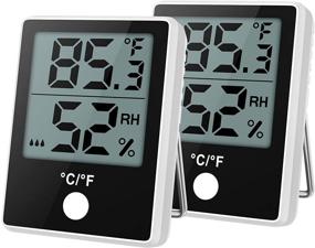 img 4 attached to 🌡️ Pack of 2 ORIA Digital Hygrometer Thermometer – Accurate Indoor Temperature and Humidity Monitor for House, Office, and Greenhouse