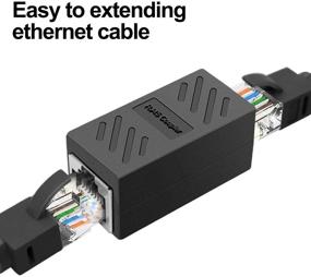 img 1 attached to 💻 Black RJ45 Coupler 6-Pack - Ethernet Cable Extender Adapter for Cat7/Cat6/Cat5e, Female to Female, Supports 100BASE-TX