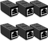 💻 black rj45 coupler 6-pack - ethernet cable extender adapter for cat7/cat6/cat5e, female to female, supports 100base-tx logo