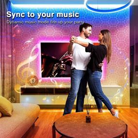 img 2 attached to 🔮 Hyrion 50ft Smart LED Strip Lights for Bedroom with Alexa and Google, Sound Activated Color Changing, App Controlled Music Sync RGB Lights for Room Decoration (2 x 25ft Rolls)