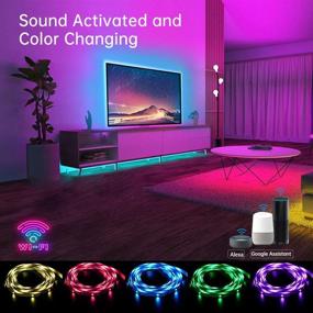 img 3 attached to 🔮 Hyrion 50ft Smart LED Strip Lights for Bedroom with Alexa and Google, Sound Activated Color Changing, App Controlled Music Sync RGB Lights for Room Decoration (2 x 25ft Rolls)