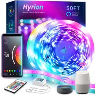 🔮 hyrion 50ft smart led strip lights for bedroom with alexa and google, sound activated color changing, app controlled music sync rgb lights for room decoration (2 x 25ft rolls) логотип