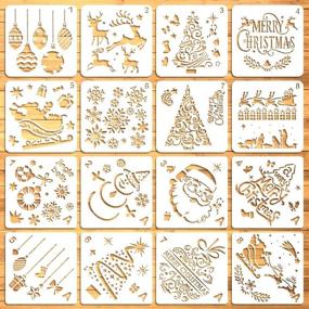 img 4 attached to Moruska Christmas Stencils Templates Painting