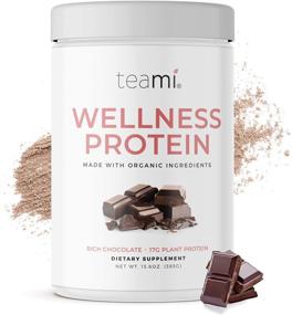 img 4 attached to 🌱 Teami Wellness Vegan Protein Powder - Smooth Textured Chocolate Plant Based Protein Powder with Organic Ingredients - Low Net Carbs, Non-GMO, Dairy Free, Soy Free, No Sugar Added - 14 Servings, 13.6 Ounce