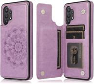 acxlife galaxy a32 5g case a32 5g card holder wallet protective cover with card slot and slim purse leather case for samsung a32 (purple) logo