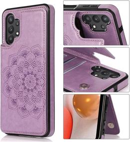 img 1 attached to Acxlife Galaxy A32 5G Case A32 5G Card Holder Wallet Protective Cover With Card Slot And Slim Purse Leather Case For Samsung A32 (Purple)