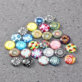 img 1 attached to ULTNICE 200pcs Cabochons Round Mosaic Tiles: Versatile Glass Tiles for Jewelry Making & Craft Projects (12mm)