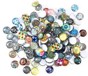 img 3 attached to ULTNICE 200pcs Cabochons Round Mosaic Tiles: Versatile Glass Tiles for Jewelry Making & Craft Projects (12mm)