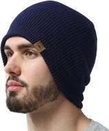 ❄️ winter beanie knit hats for men & women - comfy daily knit ribbed cap - cozy & stylish toboggan skull caps for cold weather logo