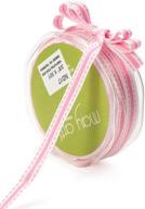 🎀 may arts white and pink striped ribbon, 3/8-inch wide logo