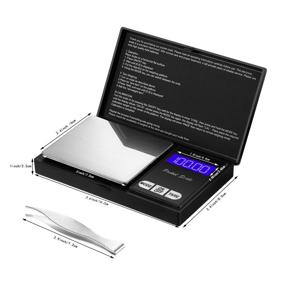 img 3 attached to 📏 Precision Digital Pocket Scale Set - 100g 0.01g Mini Scale for Food, Jewelry, with 8 Calibration Weights including 1g, 2g, 5g, 10g, 20g, 100g, Tweezers Included