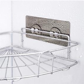 img 1 attached to 🚿 Casaphoria 2-Pack Shower Caddy Shelf: Suction Tray, Steel Storage Organizer for Bathroom, Kitchen, Laundry - Razor and Shampoo Holder, No Drilling Adhesive, Silver