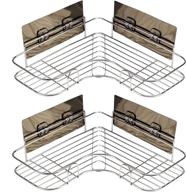 🚿 casaphoria 2-pack shower caddy shelf: suction tray, steel storage organizer for bathroom, kitchen, laundry - razor and shampoo holder, no drilling adhesive, silver logo