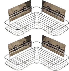 img 4 attached to 🚿 Casaphoria 2-Pack Shower Caddy Shelf: Suction Tray, Steel Storage Organizer for Bathroom, Kitchen, Laundry - Razor and Shampoo Holder, No Drilling Adhesive, Silver