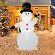 🎅 6ft christmas inflatable snowman with candy cane, led lights, yard lawn home family garden decoration - ideal for holiday party christmas festivities (snowman) logo