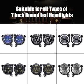 img 3 attached to 🚗 Jeep Wrangler JL JLU 2018-2020 Headlight Mounting Bracket: Aluminum Alloy, Omni-directional Adjustment, Replacement for 7 Inch Round Headlights (Black)