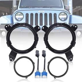 img 4 attached to 🚗 Jeep Wrangler JL JLU 2018-2020 Headlight Mounting Bracket: Aluminum Alloy, Omni-directional Adjustment, Replacement for 7 Inch Round Headlights (Black)