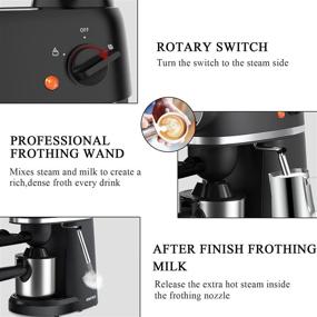 img 2 attached to ☕ SOWTECH Espresso Machine: 3.5 Bar Latte Coffee Maker with Milk Frother, Stainless Steel Pot