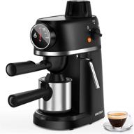 ☕ sowtech espresso machine: 3.5 bar latte coffee maker with milk frother, stainless steel pot logo