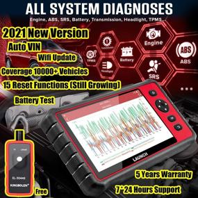 img 3 attached to 🔍 LAUNCH CRP909E OBD2 Сканер: уровень OE полной системы инструмент сканирования с 16 сбросами, программированием ключей, обслуживанием масла и DPF, прокачкой ABS, TPMS, EPB. Android 7.1, Авто VIN, WiFi обновления. Включает EL-50448 (Подарок) - Версия 2021.
