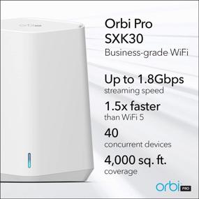 img 3 attached to 🔁 NETGEAR Orbi Pro WiFi 6 Mini Mesh System (SXK30): Router + Satellite Extender for Enhanced Business or Home Network, Advanced VLAN & QoS Features, 4,000 sq. ft. Coverage, Supports 40 Devices, AX1800 Speeds (up to 1.8Gbps)
