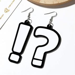 img 1 attached to Coadipress Funny Acrylic Big Long Punk Nightclub Earrings for Women Girls - Question Mark and Exclamation Mark, Exaggeration Hip Hop Asymmetric Statement Earrings