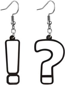 img 4 attached to Coadipress Funny Acrylic Big Long Punk Nightclub Earrings for Women Girls - Question Mark and Exclamation Mark, Exaggeration Hip Hop Asymmetric Statement Earrings