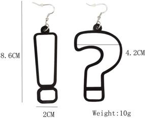 img 2 attached to Coadipress Funny Acrylic Big Long Punk Nightclub Earrings for Women Girls - Question Mark and Exclamation Mark, Exaggeration Hip Hop Asymmetric Statement Earrings