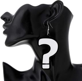 img 3 attached to Coadipress Funny Acrylic Big Long Punk Nightclub Earrings for Women Girls - Question Mark and Exclamation Mark, Exaggeration Hip Hop Asymmetric Statement Earrings