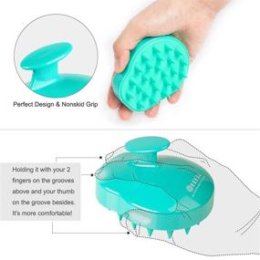 img 3 attached to Upgrade Your Hair Care with HEETA 2-Pack Hair Scalp Massager Shampoo Brush - Enhanced Wet Dry Scalp Scrubber for Dandruff Removal, Suitable for Women and Men - Green & Black