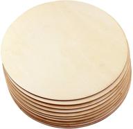 🎨 10-pack of 8-inch unfinished natural wood round circles ideal for diy crafts, pyrography, painting, engraving, and home decoration logo