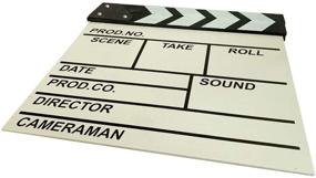 img 1 attached to BERON Professional Vintage TV Movie Film Clap Board Slate Cut Prop Director Clapper (White)