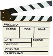 beron professional vintage tv movie film clap board slate cut prop director clapper (white) logo