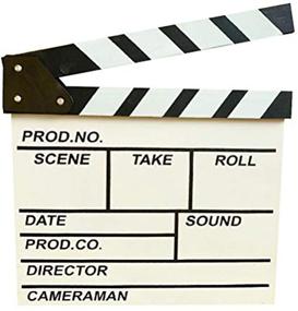 img 3 attached to BERON Professional Vintage TV Movie Film Clap Board Slate Cut Prop Director Clapper (White)