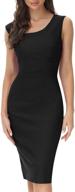 👗 belle poque women's retro 1950s sleeveless pencil dress in black, ideal for work - size: medium logo