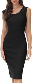 img 4 attached to 👗 Belle Poque Women's Retro 1950s Sleeveless Pencil Dress in Black, Ideal for Work - Size: Medium