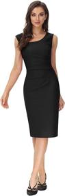 img 1 attached to 👗 Belle Poque Women's Retro 1950s Sleeveless Pencil Dress in Black, Ideal for Work - Size: Medium